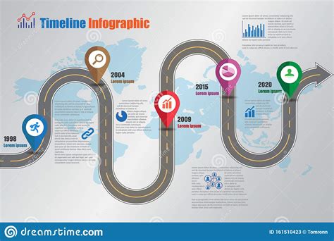 Business Road Map Timeline Infographic Vector Illustration Stock