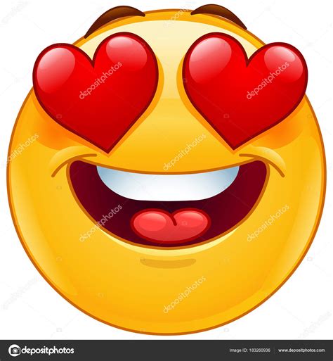 In australien zieren die smileys auch autokennzeichen. Smiley Emoticon mit Herz Augen — Stockvektor © yayayoyo ...