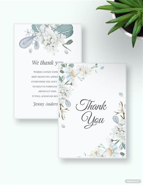 Condolence Thank You Card Template In Pages Illustrator Publisher Ms