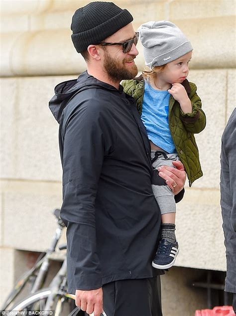 justin timberlake out with silas and jessica biel in nyc daily mail online