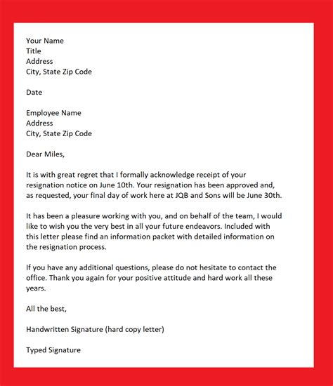 Same Day Resignation Letter Collection Letter Template Collection