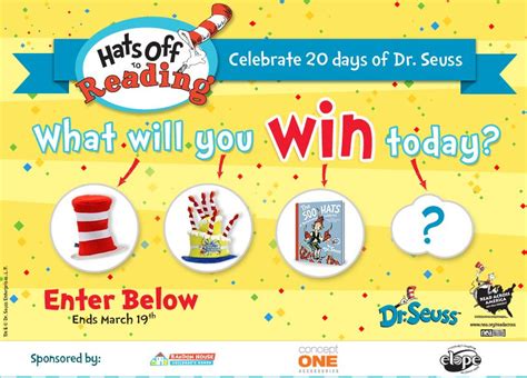Dr Seuss Hats Off To Reading Sweepstakes