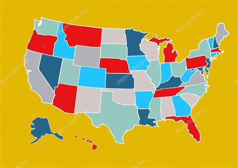 estados unidos de américa mapa con estados federales 2024