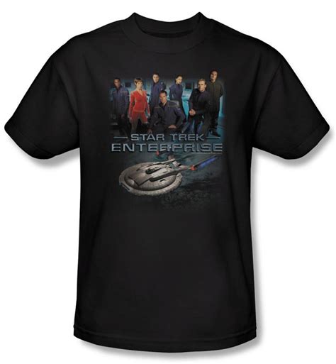 Star Trek Shirt Enterprise Crew Adult Black Tee T Shirt Star Trek