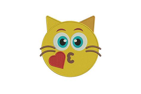 Kissing Cat Emoji · Creative Fabrica
