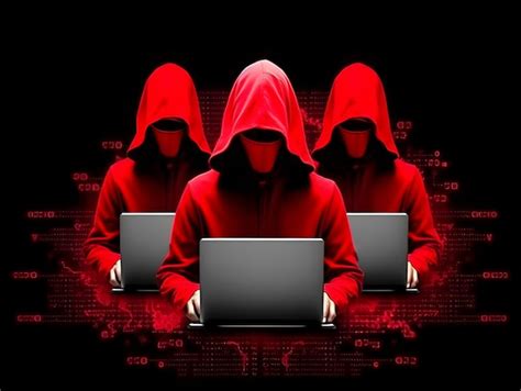 Premium Ai Image Three Hackers Without Face Concept Of Red Hat Hacker