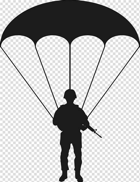 Soldier In Parachute Illustration Silhouette Soldier Paratrooper