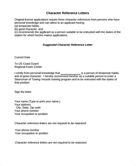 Free 8 Character Reference Letter Samples In Pdf Ms Word