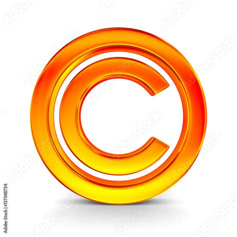 Sign Copyright On White Background Isolated 3d Image