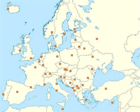 Minefield Map European Capitals Quiz