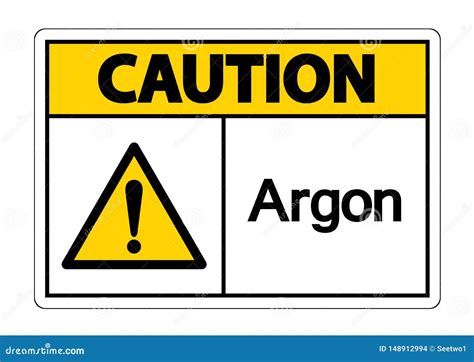 Caution Argon Symbol Sign Isolate On White Backgroundvector