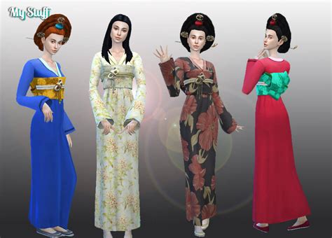 Sims 4 Japanese Kimono V7 The Sims Book