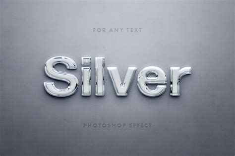 Premium Psd Glossy 3d Silver Text Effect Template