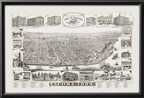 Tacoma Wa 1889 Vintage City Maps