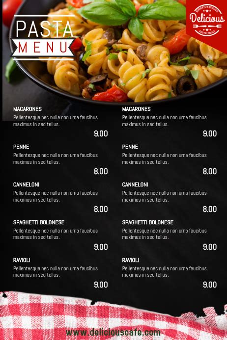 Welcome to my notion addiction. Pasta Menu Food Template | PosterMyWall