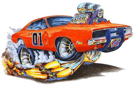 General Lee Dodge Charger Mc001general Car Cartoon Hot Rods Cars