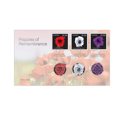 Poppies of Remembrance Magnetic Badge Limited-Edition Cover - Military