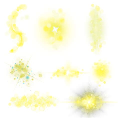 รูปการผสมผสานเอฟเฟกต์แสงโบเก้เรืองแสงสีเหลือง Png สีเหลือง เรืองแสง