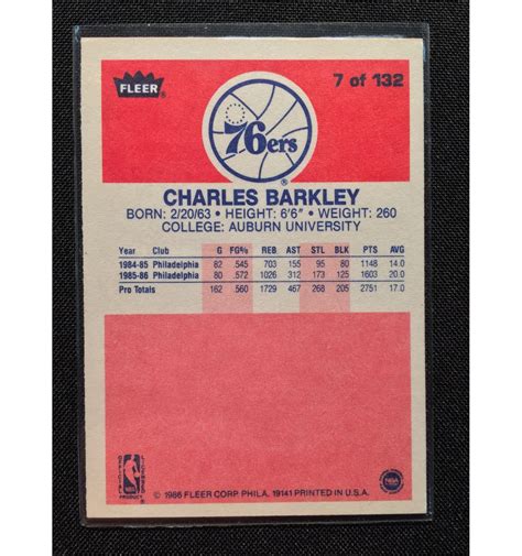 Charles barkley philadelphia 76ers oddball basketball card. 1985-86 FLEER #7 CHARLES BARKLEY ROOKIE CARD IN HIGH GRADE
