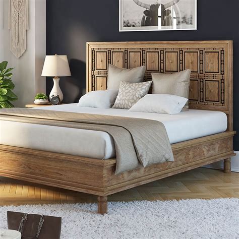 Morna Solid Wood Full Size Traditional Platform Bed