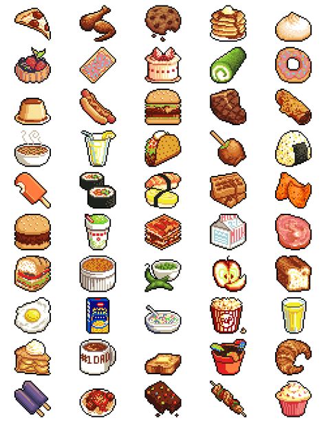 8 Bit Food Pixel Art Food Pixel Art Games Food Art Funny Pixel Art