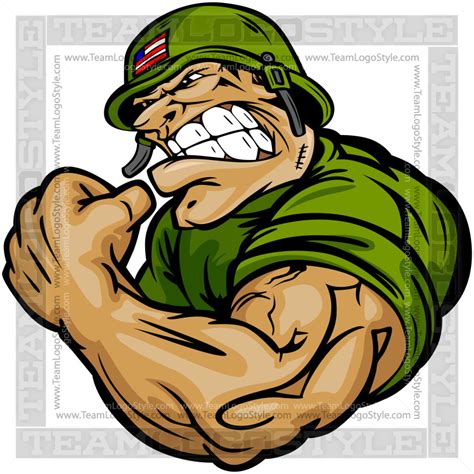 Strong Army Soldier Cartoon Vector Cartoon Soldier