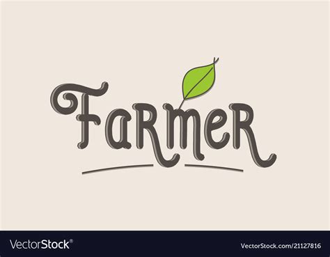 Farmer Word Text Typography Design Logo Icon Vector Image