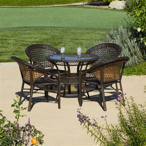 All Weather Wicker Patio Dining Set Set Of 4