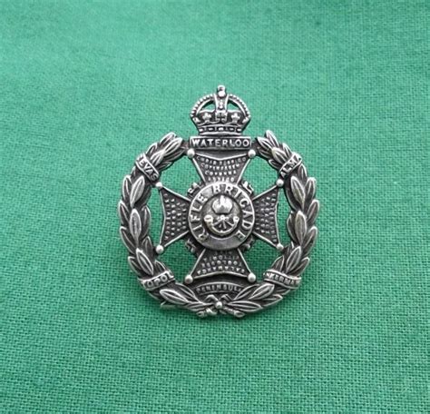 Rare And Genuine Officers Silver Rifle Brigade Edwardian FS Cap Badge C Cap Badges