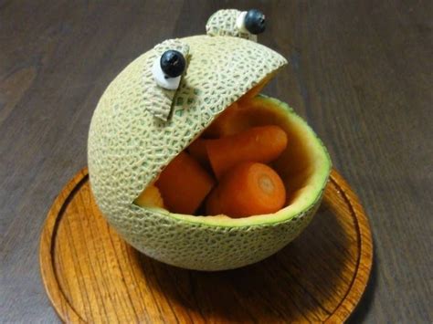 A Hungry Frog Shaped Melon Bowl Dessert Recipe By Cookpadjapan