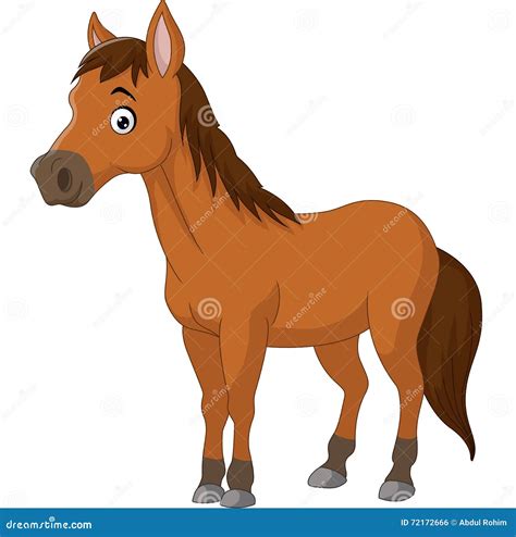 Cute Cartoon Brown Horse Stock Vector Illustration Of Fringe 72172666