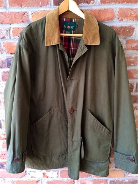 J Crew Mens Barn Coat Vintage Jacket Military Green Size