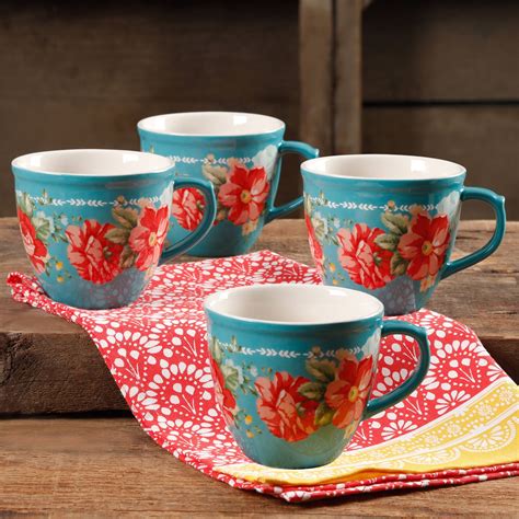 The Pioneer Woman Vintage Floral 4-Piece Mug Set, 16 fl oz - Walmart.com