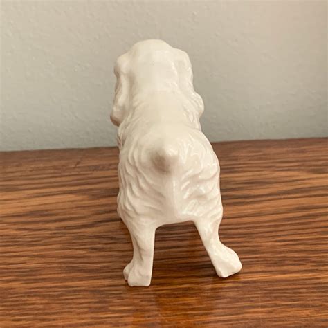 Vintage White Glazed Ceramic Dog Figurine Retro Dog Animal Etsy