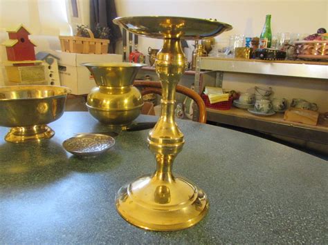 Vincigant black candle holders,iron candle stick holders for pillar. Vintage Solid Brass Pedestal Pillar Candle Holder by ...
