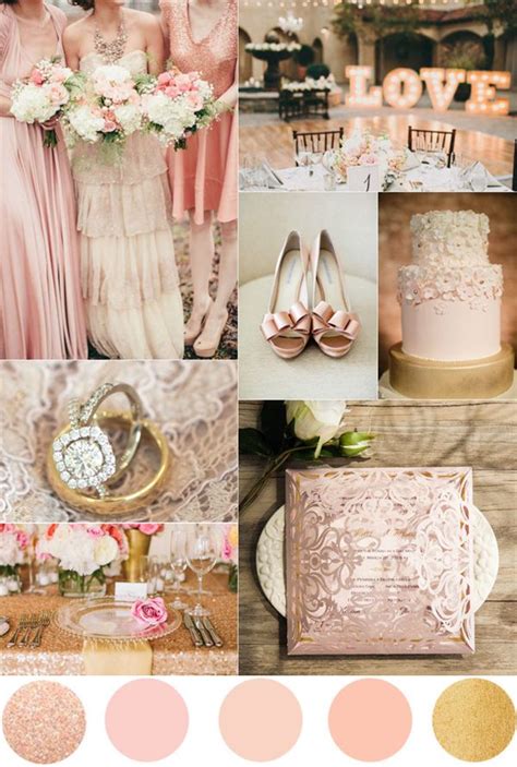 Romantic Rose Pink And Gold Wedding Color Ideas Gold Wedding Colors