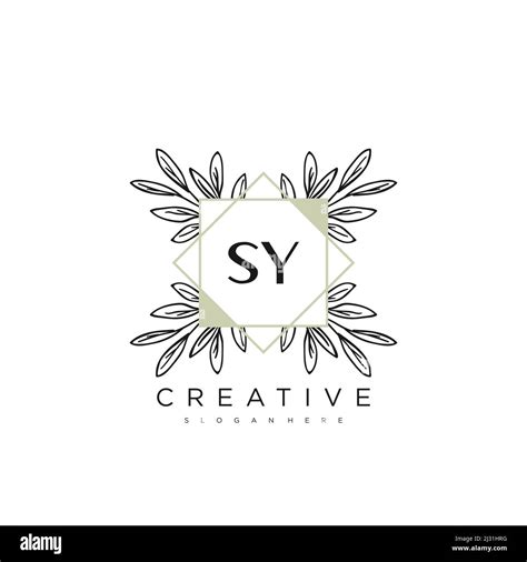 Sy Initial Letter Flower Logo Template Vector Premium Vector Stock