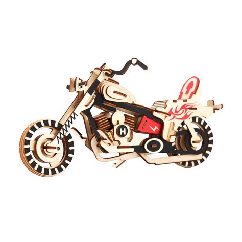 3d Wood Wooden Jigsaw Puzzle Motorcycle Model Diy Educational Etsy