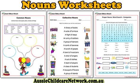 Learn noun definition and useful list of nouns in english with different types. Introducing new Noun Worksheets for Children - Aussie ...