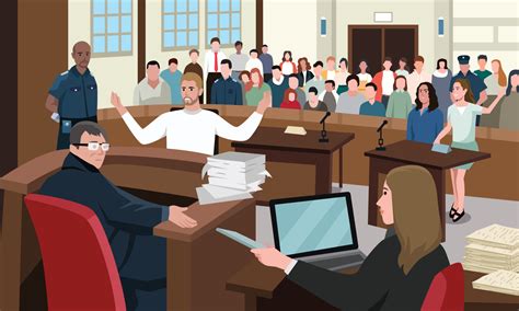 Court Judgment Law Justice Concept Vector Illustration Cartoon