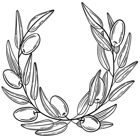 Premium Vector Hand Drawn Olive Wreath Frame