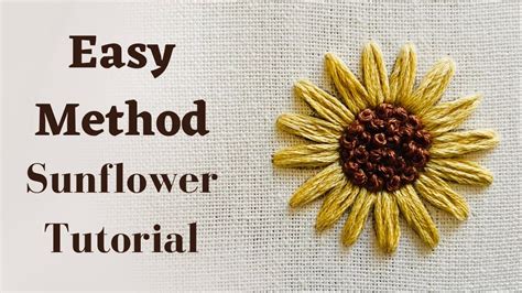 Sunflower Easy Tutorial 🌻 Embroidery By Afeei Youtube