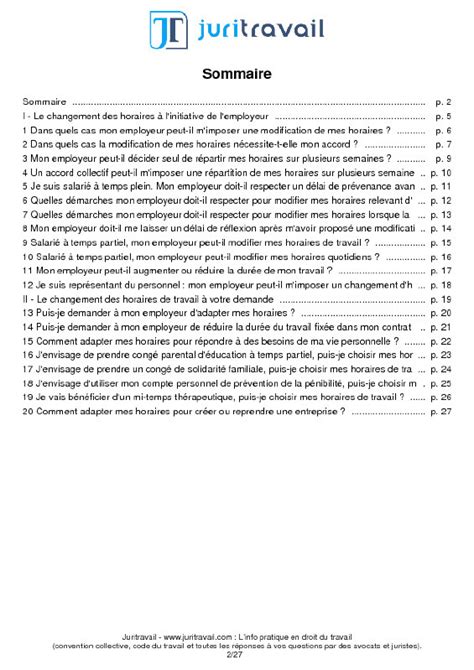 S'utilise avec l'article défini les. Modification de contrat de travail : mon horaire & temps ...