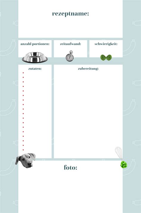 Check spelling or type a new query. Vorlage für eigene Rezepte zum Eintragen für den Hund. # ...