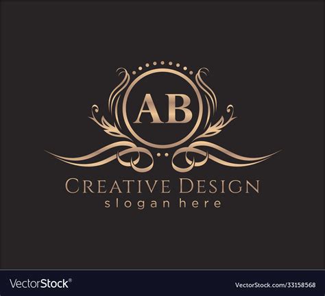 Initial Ab Beauty Monogram And Elegant Logo Design