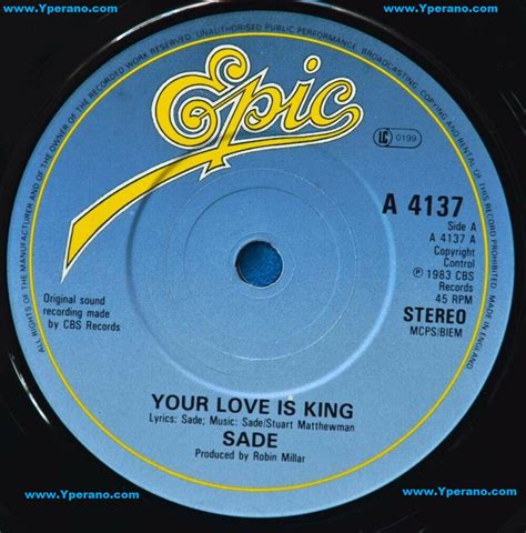 Sade Your Love Is King 7 Very Nice Artwork Picture Classic Check