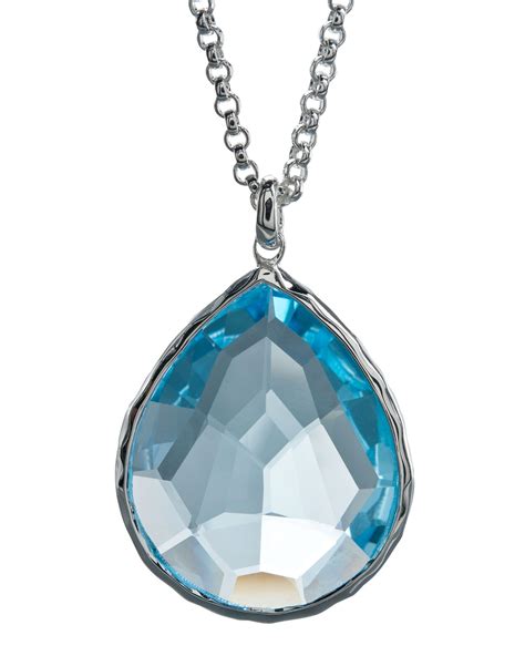 Ippolita Topaz Pendant Necklace Large In Blue Silverblue Topaz Lyst