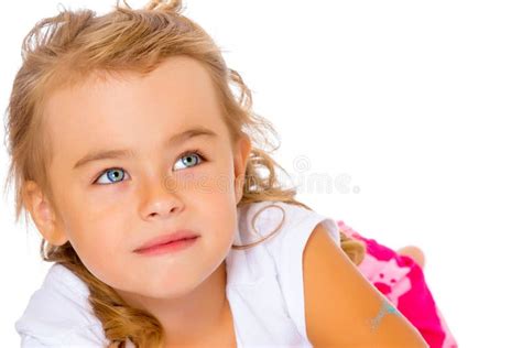 Portrait Of A Little Girl Close Up Stock Image Image Of Dress Hair