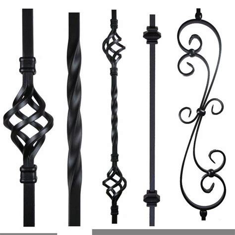 >> click to view prices | exterior products | fence post caps Black Iron stair parts Metal spindles balusters basket ...