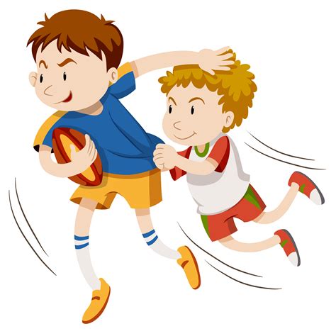 Two Men Playing Rugby 366958 Vector Art At Vecteezy